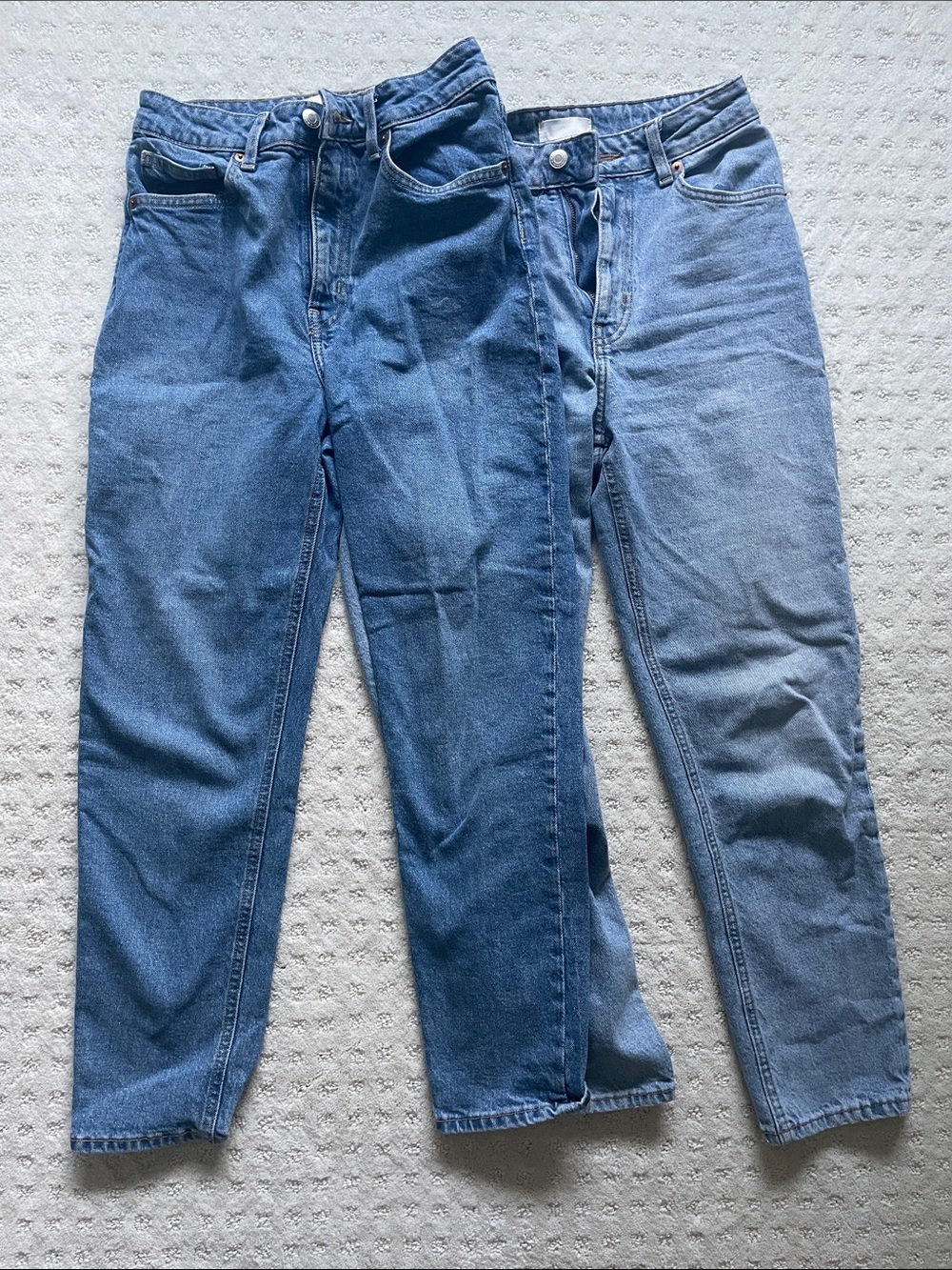 H&M Women's Ankle Jeans Duo in Dark Blue and Light Blue